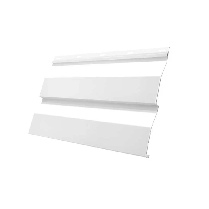 Металлический сайдинг Grand Line Корабельная Доска 0.45 мм Drap RAL 9003 сигнальный белый