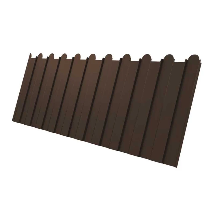 Профнастил фигурный C8 0.45 Полиэстер двусторонний RAL 8017 Шоколад