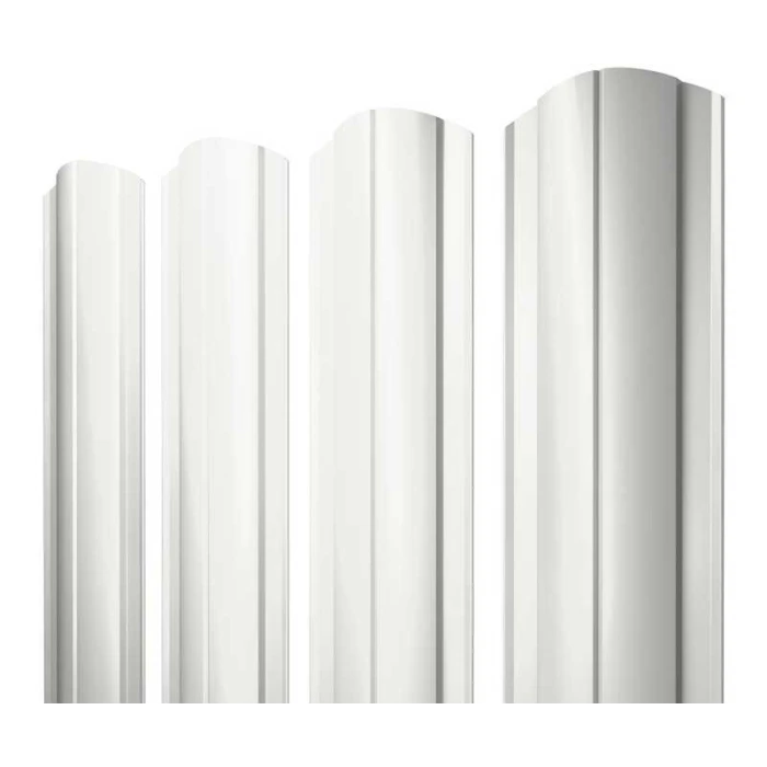 Штакетник Круглый фигурный Grand Line 0,4 Полиэстер RAL 9003 Сигнальный Белый